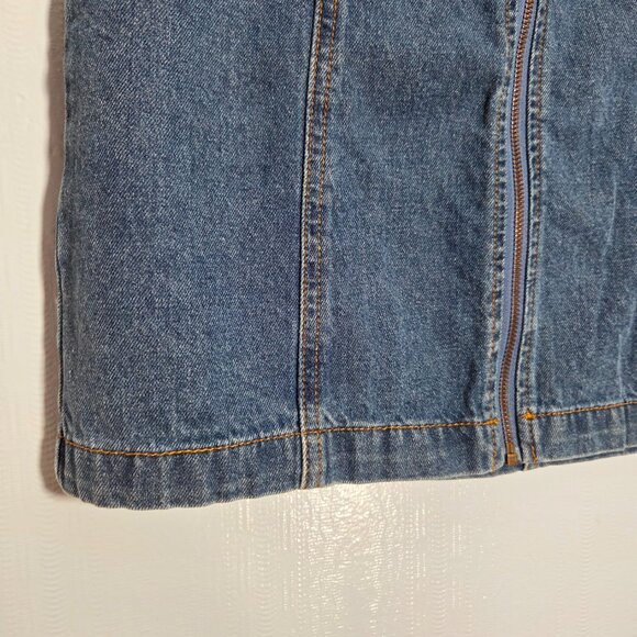 Forever 21 Size 27 Medium Wash Denim Blue Full Zip Casual Mini Skirt - Picture 4 of 8